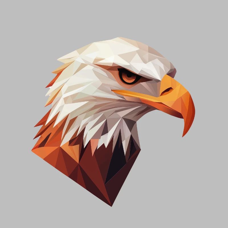 Conception de logo Eagle Head Low Poly Art