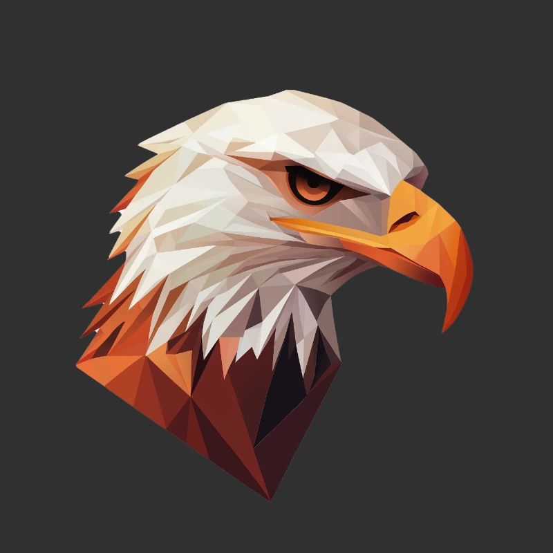 Eagle Head Low Poly Art Logo Design