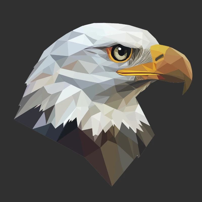 Conception de logo Eagle Head Low Poly Art