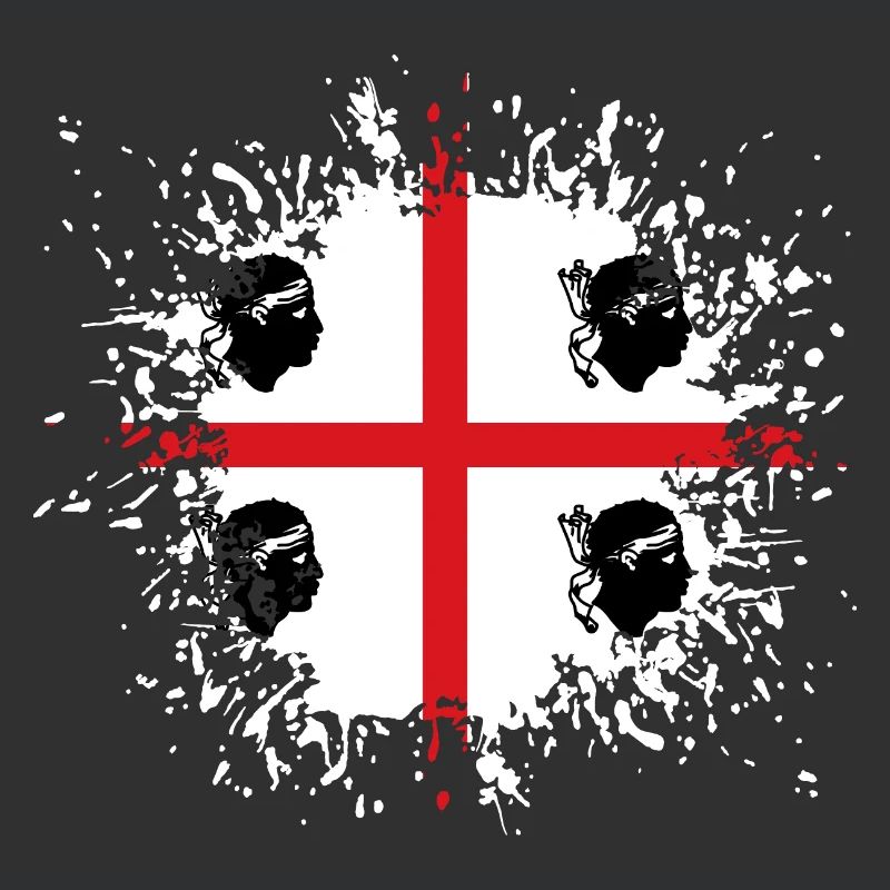 Sardaigne Drapeau Klecks Drapeau sarde Splash