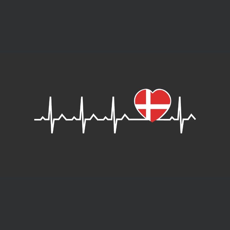 fréquence du rythme cardiaque Danemark Drapeau cadeau