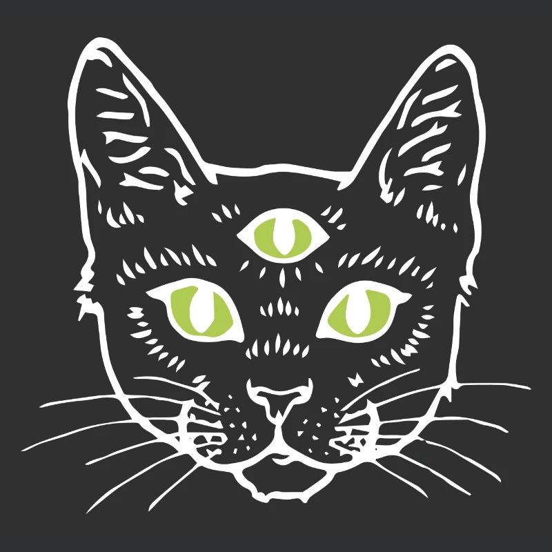 Cat With Three Eyes Gift Idea White