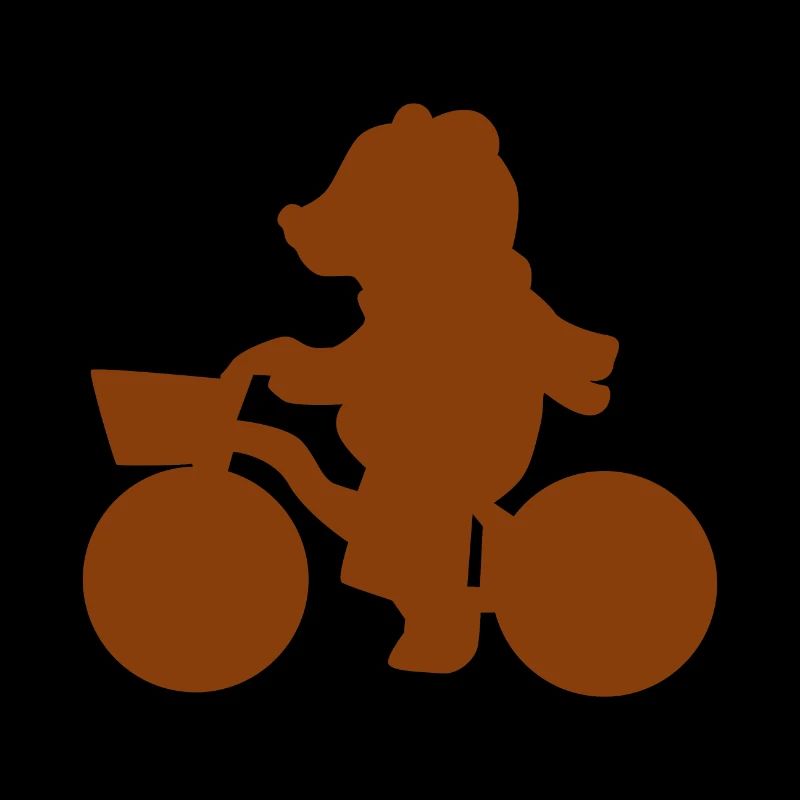 Bicycle Teddy Bear Silhouette Gift Idea
