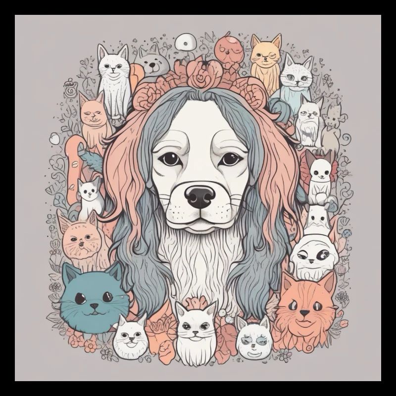 Chat et chien fan