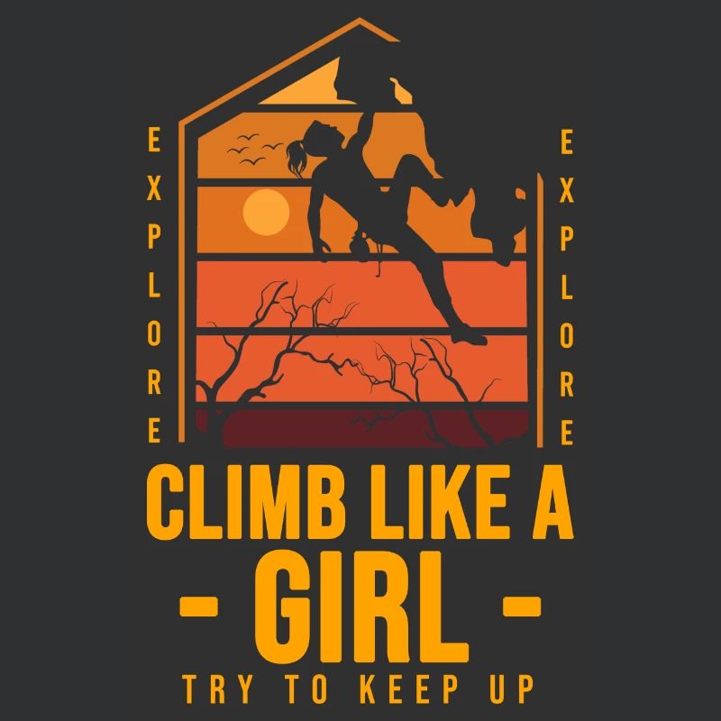 Klettern wie ein Mädchen Klettern Bouldern 80er