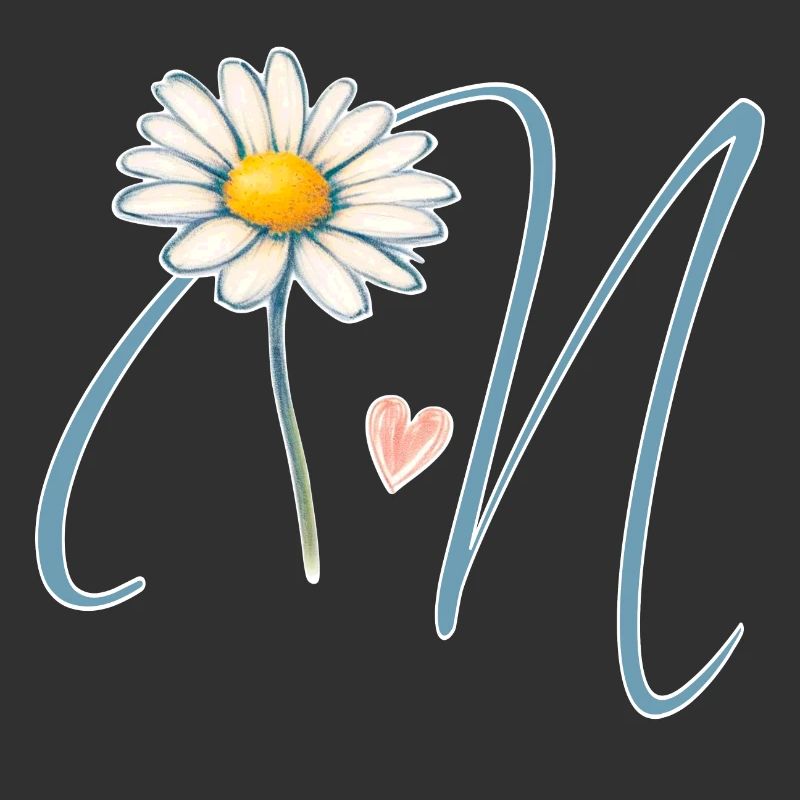 Buchstabe N Gänseblümchen Herz