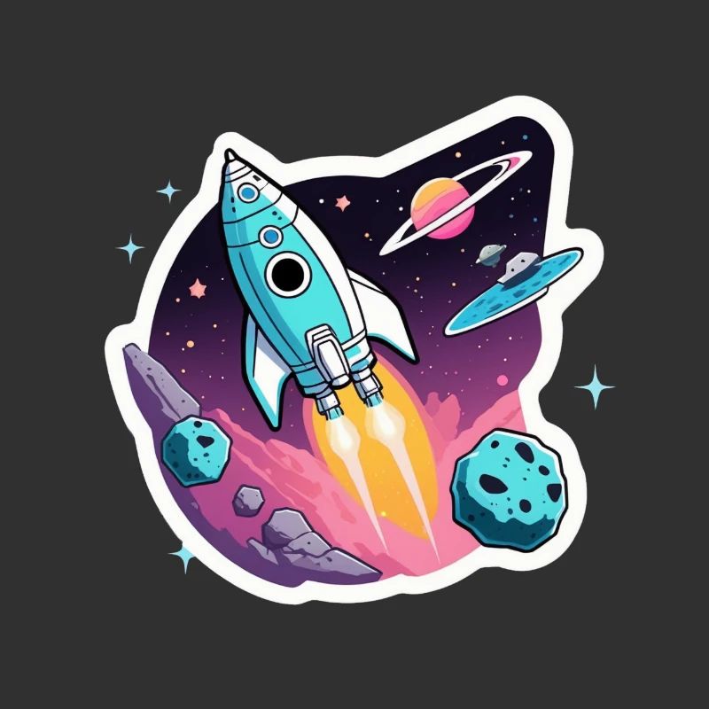Fusée volant dans l’espace