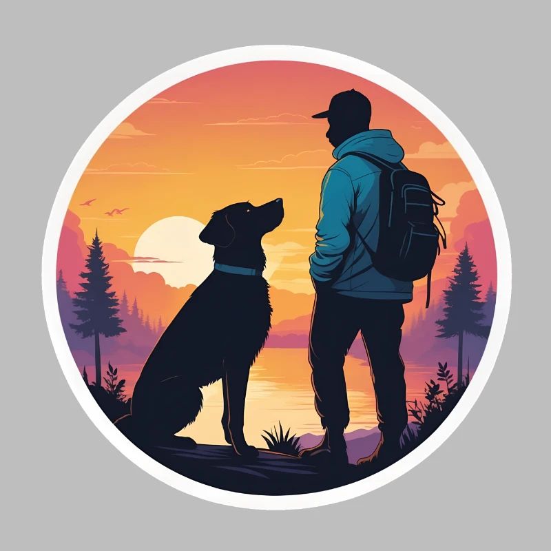 Compagnons au coucher du soleil