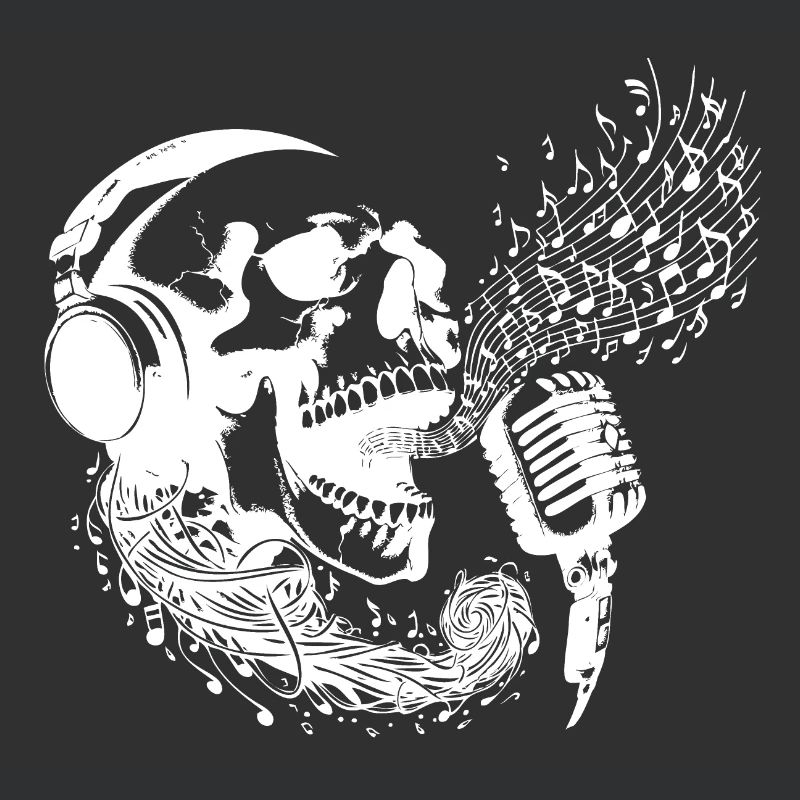 Vanitas Singender Schädel Kopfhörer INVERS