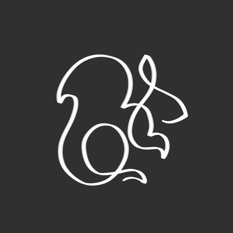 One Line Eichhörnchen weiß