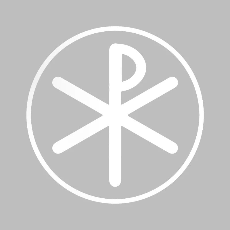 Christian Chi Rho Symbol in white