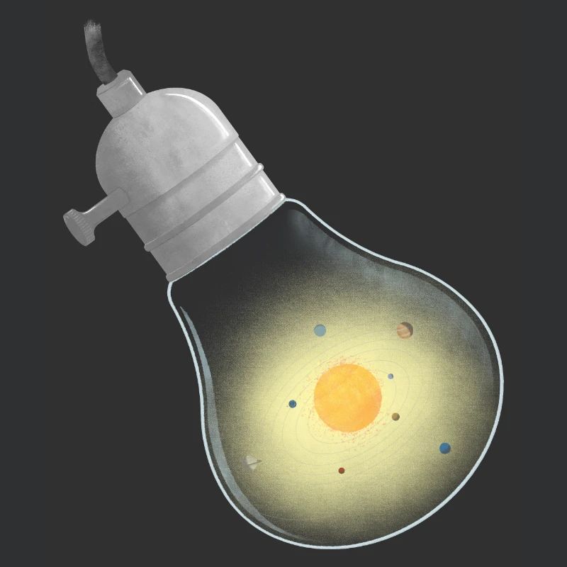 Light bulb solar system orbits