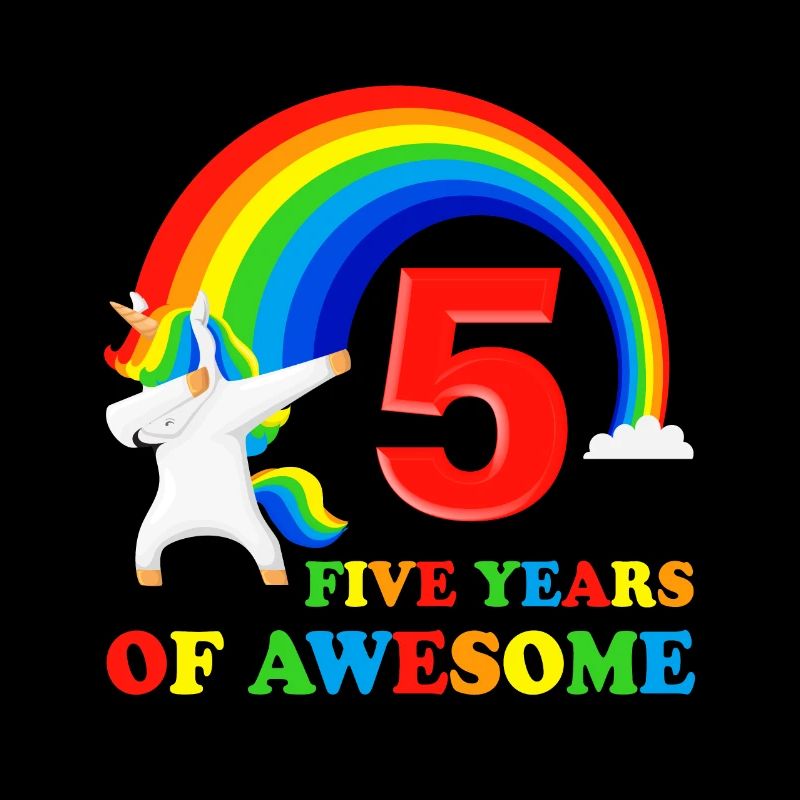 5. Geburtstag Geschenk 5 Jahre dabbing Einhorn