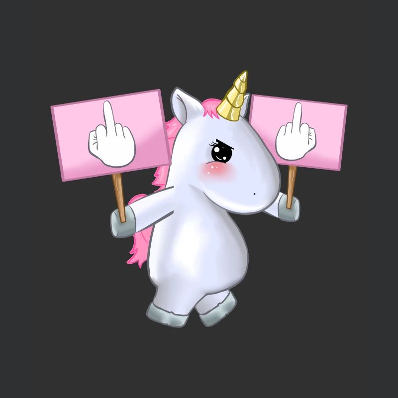 Gehendes Einhorn mit Mittelfinger-Zeichen-Geschenkidee