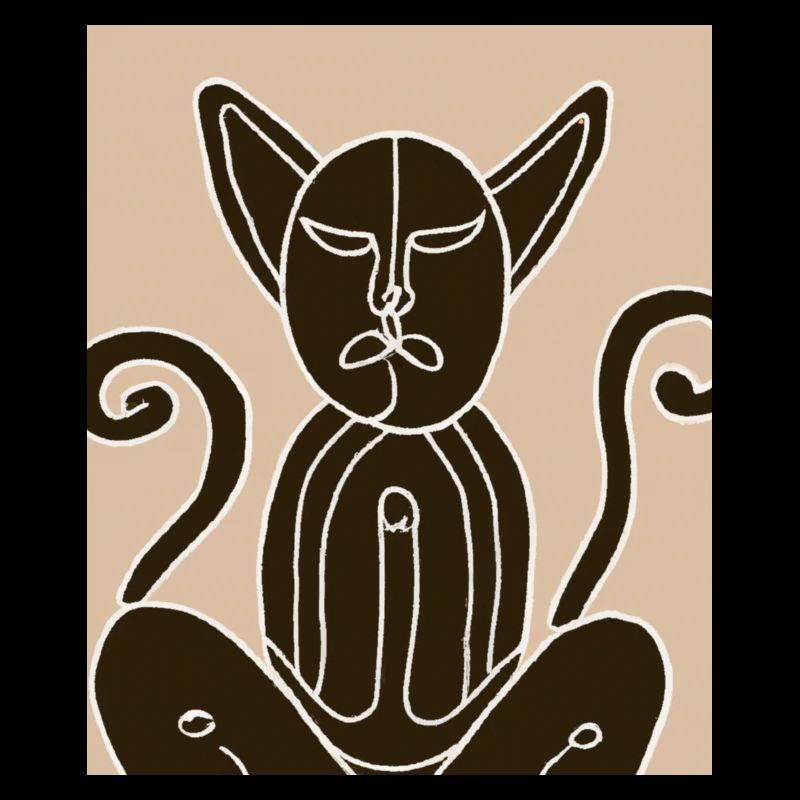 Portrait de chat Cubisme de chat Méditation