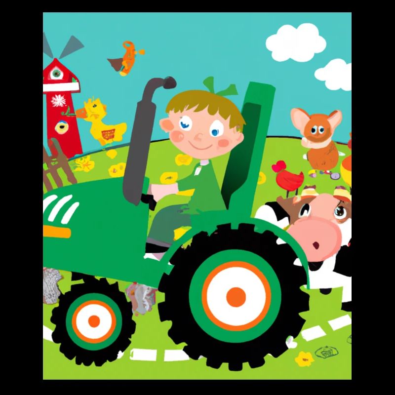 Green Tractor Birthday Farm Animals