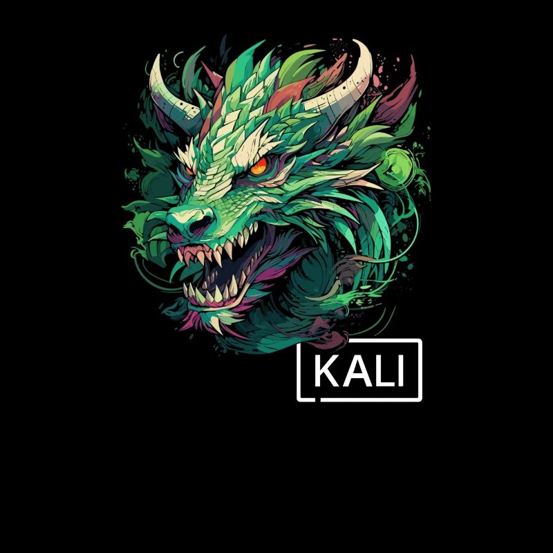 Modernes grünes Kali Linux Drache Design für