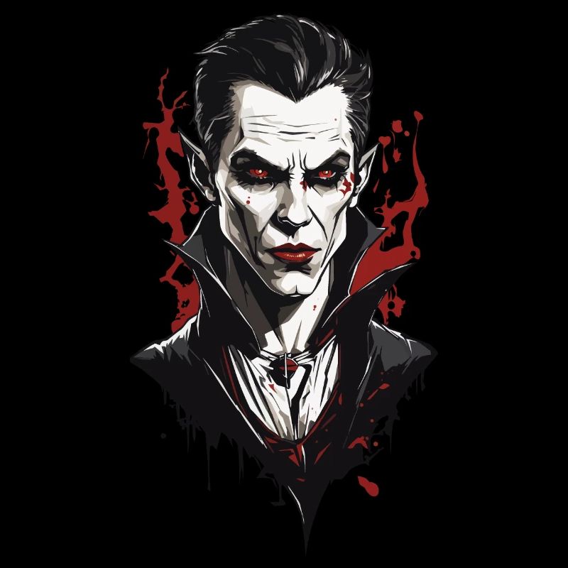 Nostalgic Vampire Halloween Movie Night Design