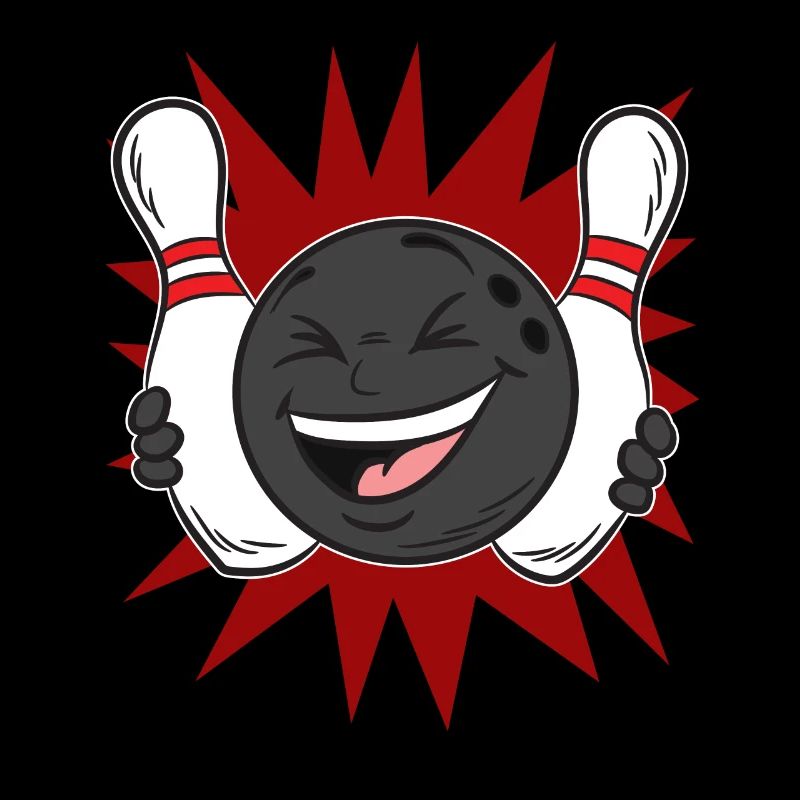 Boule de BOWLING riant avec épingles Kegel Team