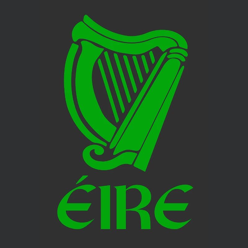 St Patricks Day Gaelic Saying Eire With Harp
