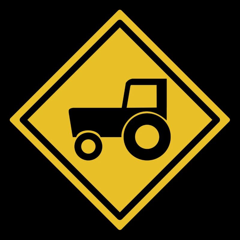 Attention tractor sign tractor Bauer farmer