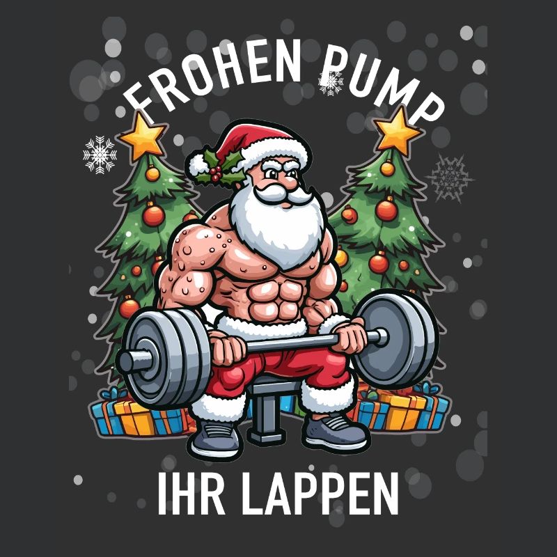 Joyeuse pompe son bodybuilder chiffon Père Noël