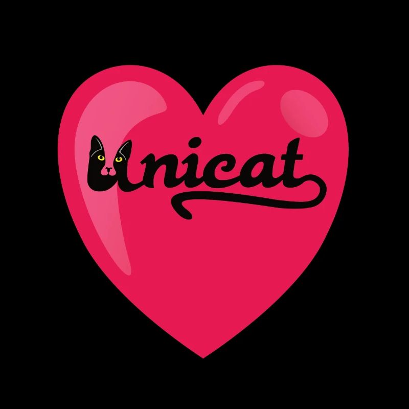 Unicat coeur chat une conception unique d'amant.