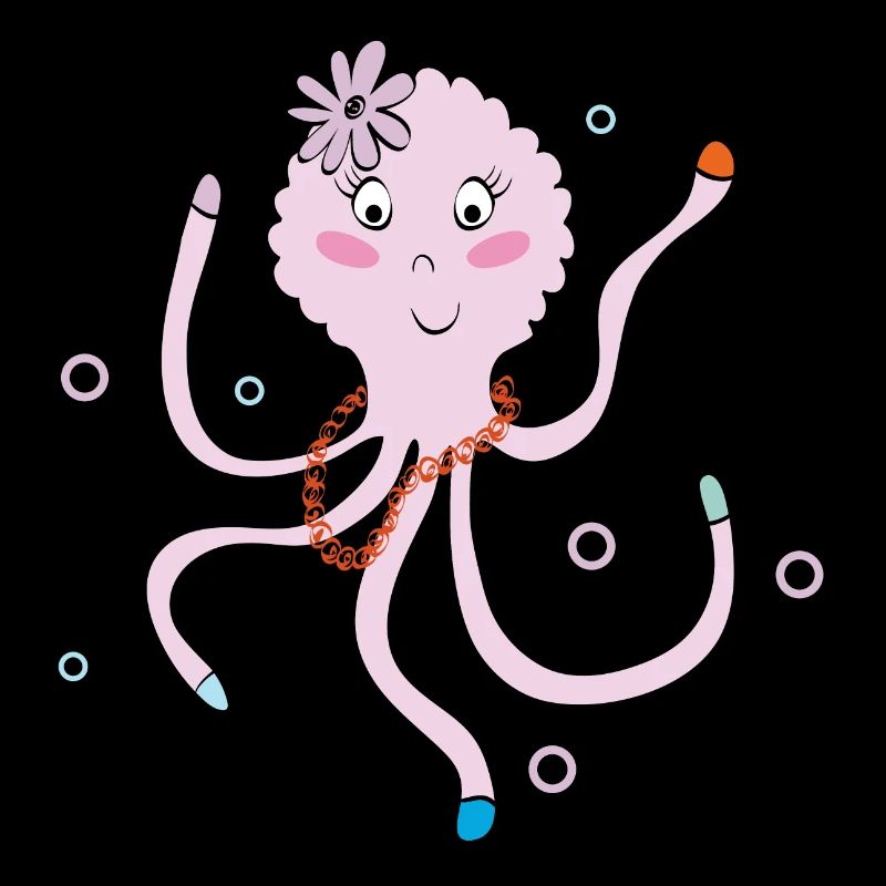 Funny pink octopus