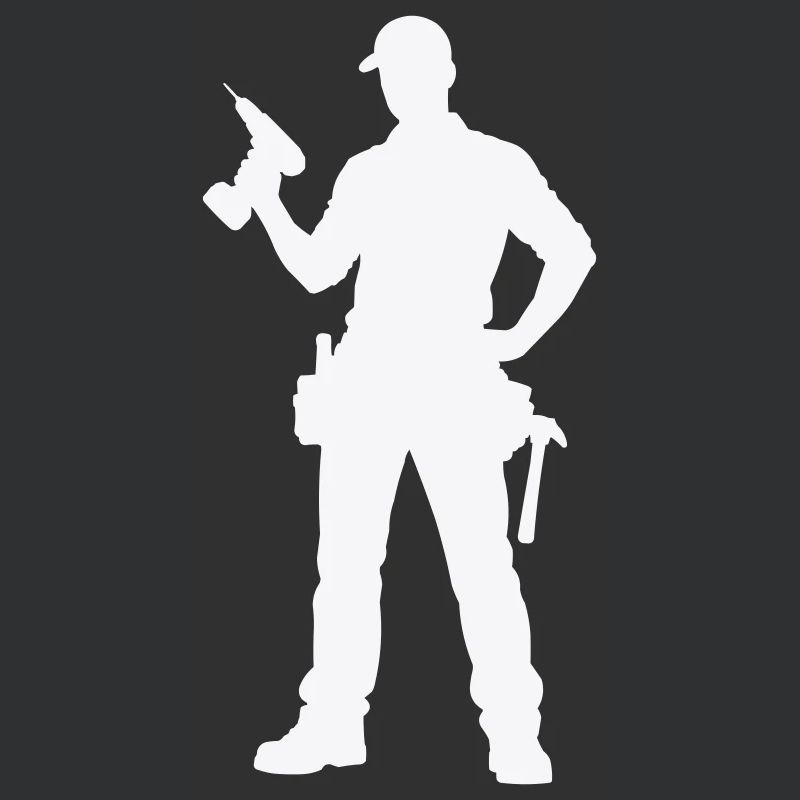 Handwerker Silhouette mit Werkzeug