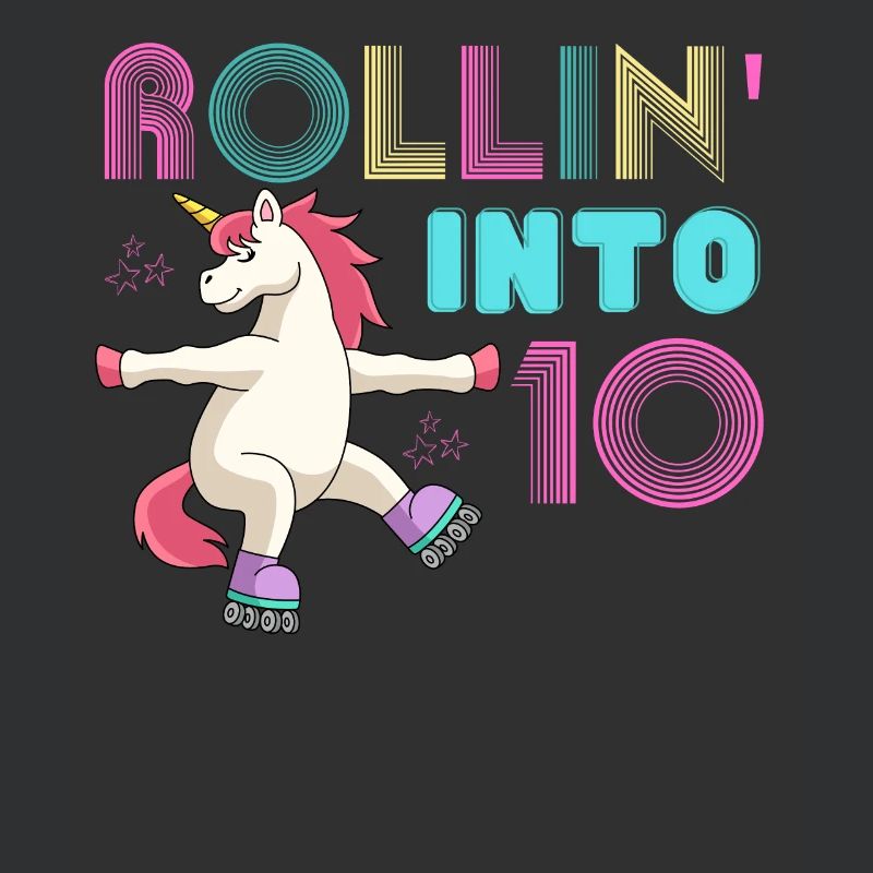 Rolling into 10 - roller scate unicorn