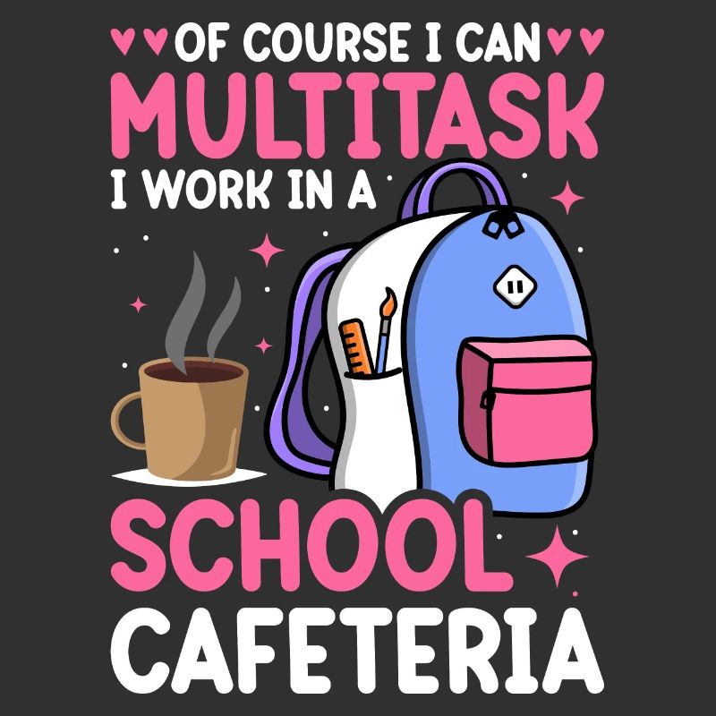 Cafétéria Employé Déjeuner Dame Multitâche