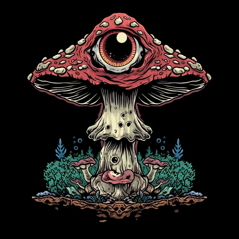 Cottagecore Weirdcore Aesthetic Mushroom Eyeball C