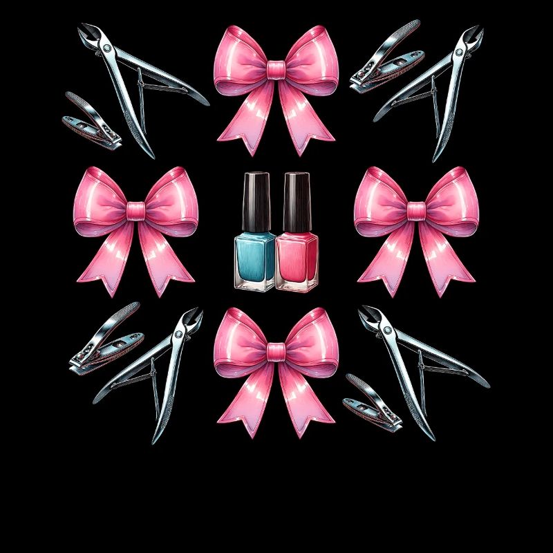 Coquette Bow Nail Tech Tools Esthéticienne Maman