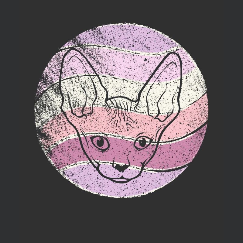 Retro Sphynx chat Vintage Sphinx chat