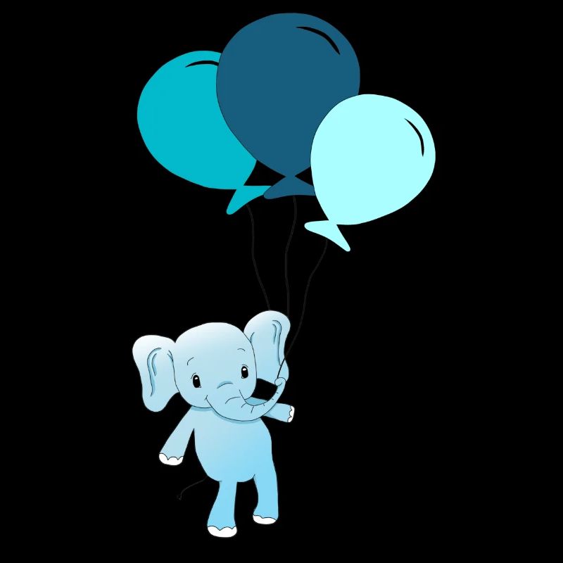Personalisierbar Elefant mit Luftballons