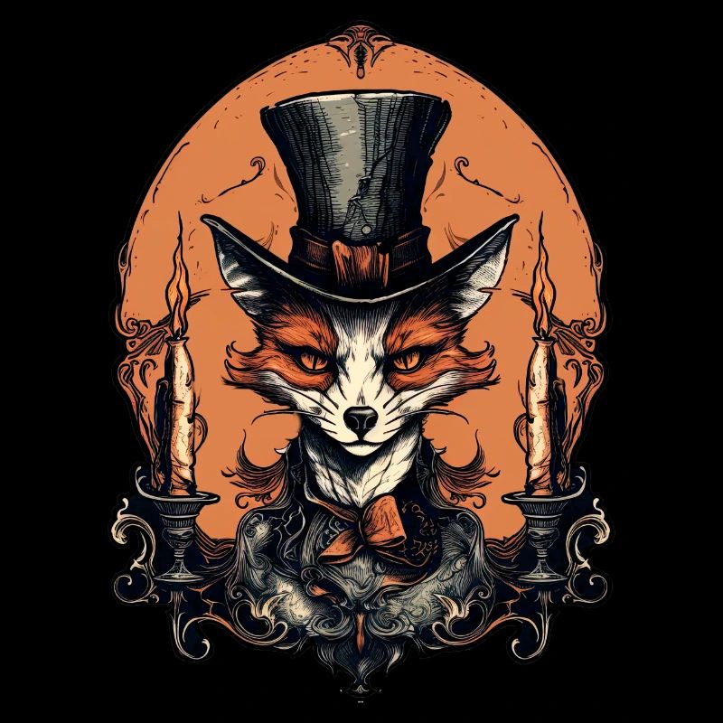 Gothic fox with top hat