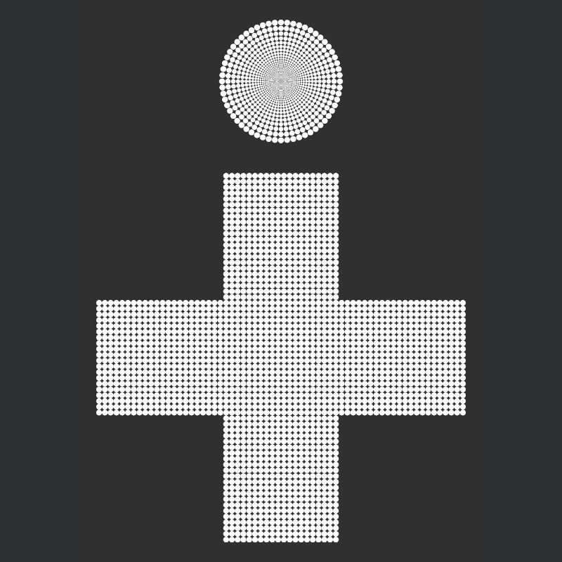 Croix avec des points beau style graphique
