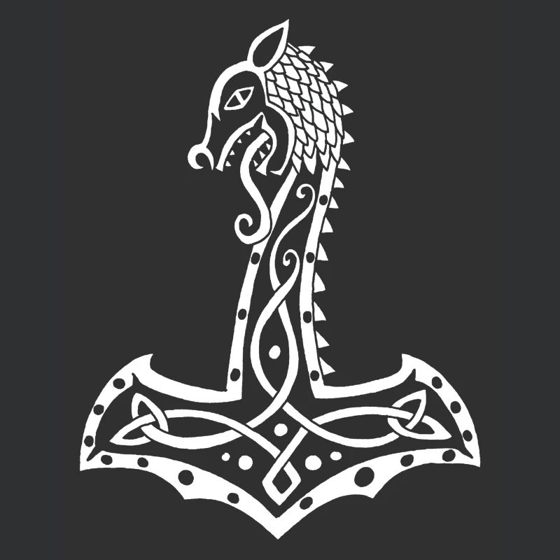 Loup blanc et marteau de Thor