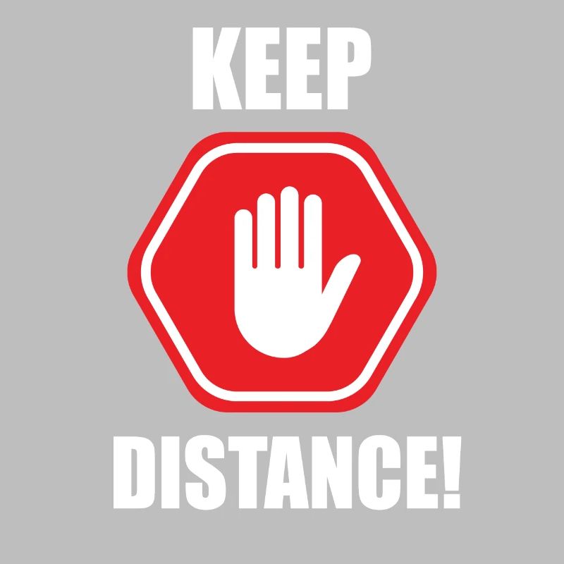 Keep Distance Warning Attention Sign Hand