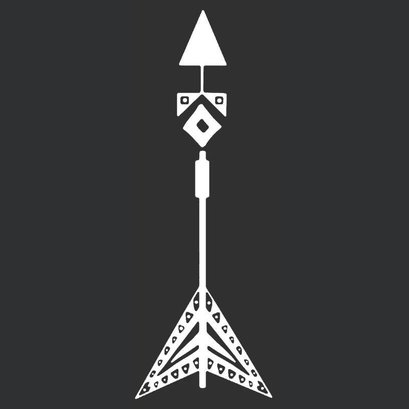 Symbole blanc d'une flèche amérindienne