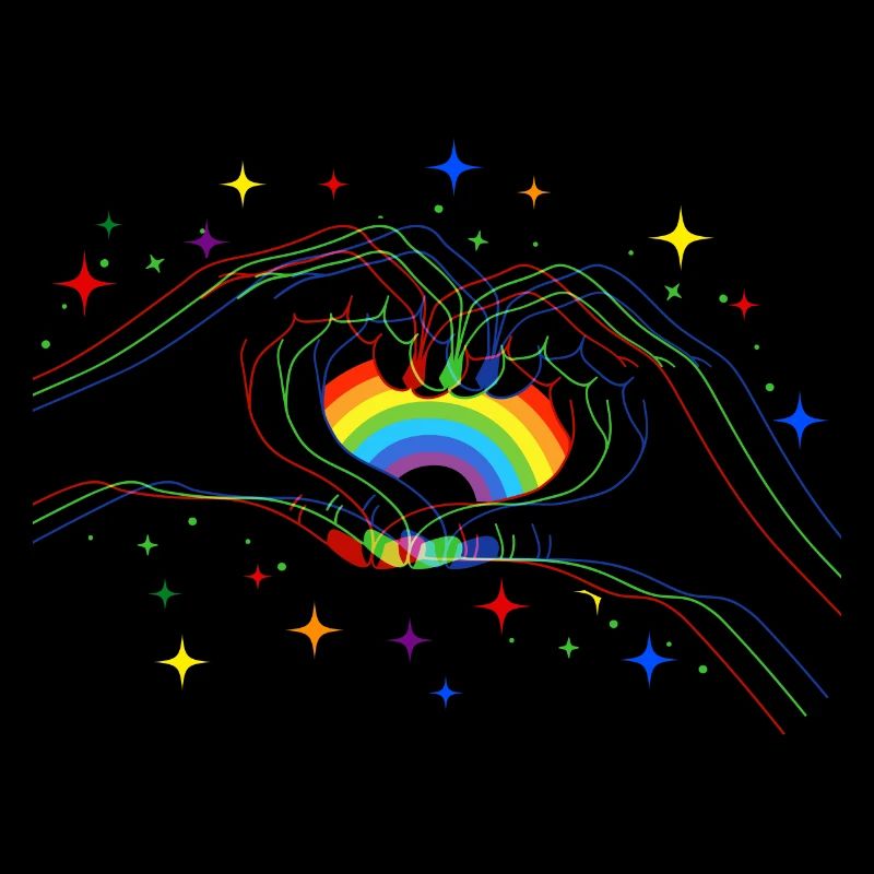 CSD LGBT Hands Shape Rainbow Heart Pride