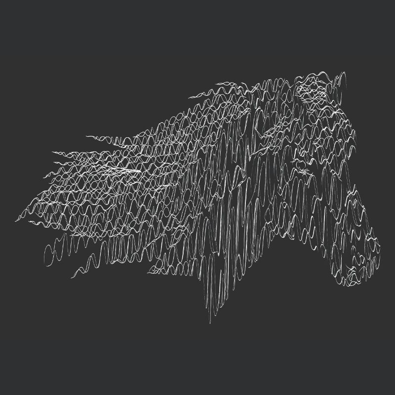 Horse hatching design white