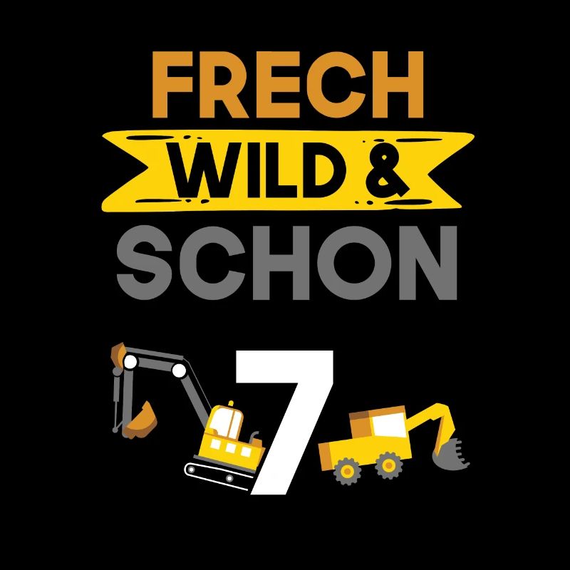 7 Jahre Geburtstag Junge Mädchen Bagger