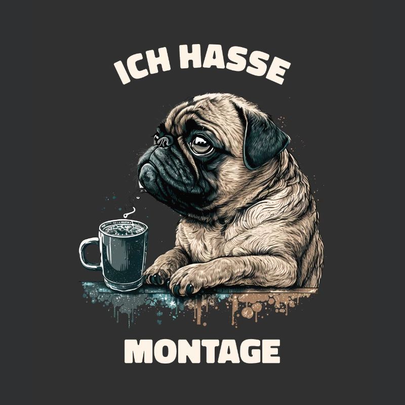 Ich hasse Montage! Mops Hund