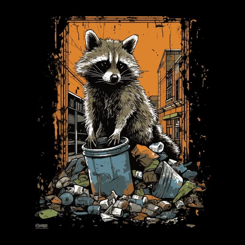 Œuvre d’art mignonne de raton laveur - Trash Panda