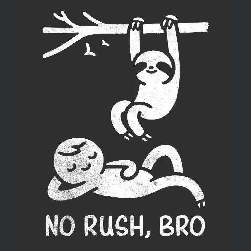 No Rush Sloth and Human Doodle Tee