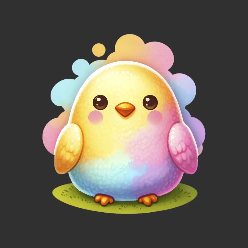 Colorful Chick In Easter Egg Shape