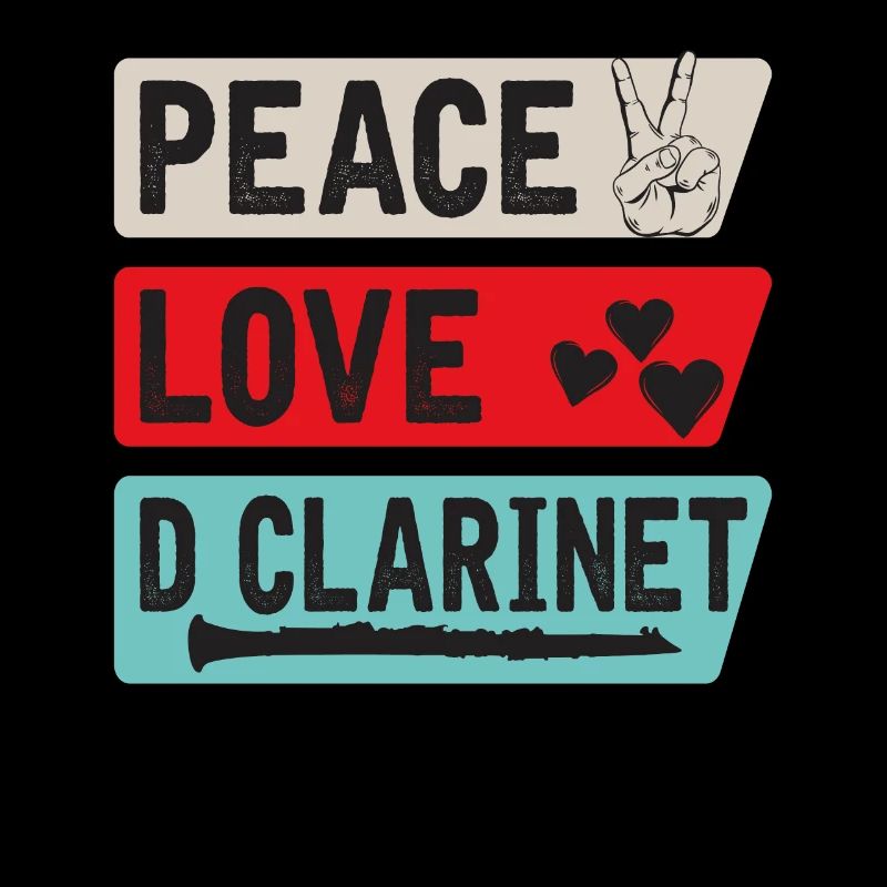 Peace Love D Clarinet Musical Instrument