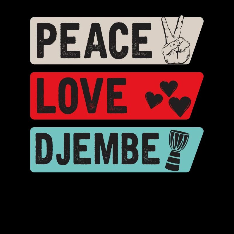 Peace Love Djembe Drum Instrument