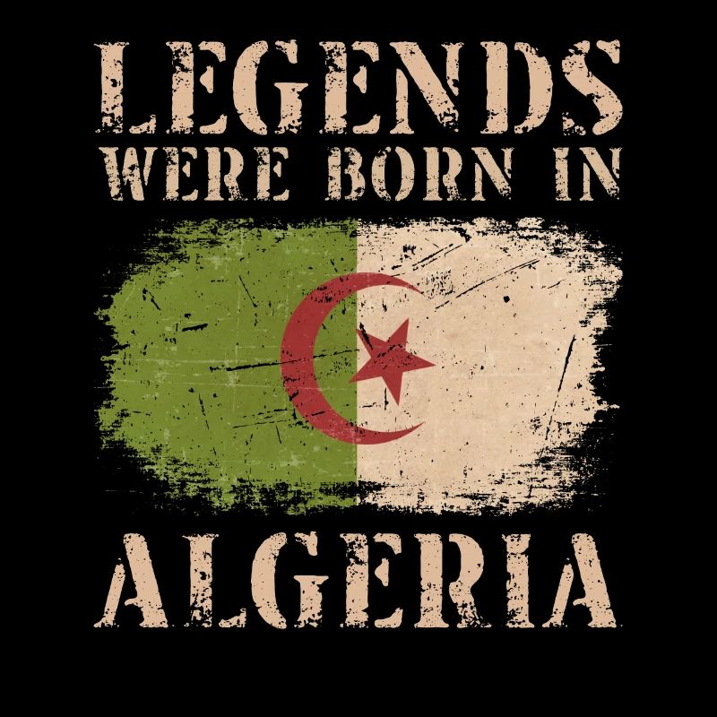Vintage Design Algerian Flag
